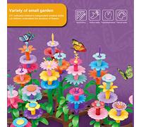 Naroote Juego Educativo de Juguetes de Construcción de Jardín de Flores para Niños, Combinaciones Infinitas de Jardinería para Niños, Juguetes de Artes y Manualidades, Material Plástico Colorido (#99)