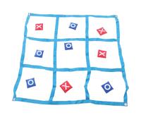 Naroote Juego Grande de Lanzamiento de XO, Tablero XO de Nailon con 10 Pufs, para Juegos de Acampada en el Patio Trasero Al Aire (Blue)