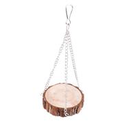 Naroote Juguete Columpio de Madera Natural Ecológico para Loros y Hámsters Seguro No Tóxico Fácil de Colgar 1 Unidad (Pequeño 12 Pulgadas)