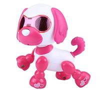 Naroote Juguete Interactivo Inteligente para Mascotas con Perro Robot con Luces LED para Niños, Regalo Educativo y Actividades Divertidas (Rosa roja)