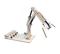 Naroote Juguete Modelo DIY de Brazo Mecánico Hidráulico de Madera, Cultivar la Capacidad Práctica de los Niños, Juguete Científico Educativo para Niños (Caqui)