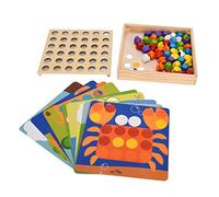 Naroote Juguetes de Tablero de Mosaico a Juego, Juguetes de Rompecabezas con Clavija de Hongo, Material No Tóxico de Primera Calidad, Bordes Redondeados con Bolsa de Almacenamiento para Aprendizaje