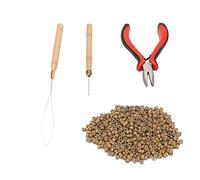 Naroote Kit de Herramientas de Extensión de Cabello Anillos de Silicona Eficientes Juego de Ganchos de Cuentas para Peluqueros Kit de Extracción de Cabello con Anillo de Silicona para Artistas 500 X