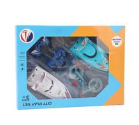 Naroote Kit de Juguetes de Lancha Rápida, Juguete de Barco de Vela, 4 Piezas, Aleación de Coche de Playa, Bicicleta ABS, Diversión Jugando para Niños