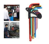 Naroote Kit de Llaves Duraderas con Extremo de Bola, Llave Hexagonal de Estrella para Tareas de Instalación, 9 Piezas para Trabajadores de Fabricación (BH 205-HXL)