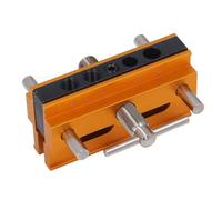 Naroote Kit de Plantilla para Clavijas, Kit de Plantilla para Clavijas Autocentrante, Taladro, Prensa, Juego de Ensamblador de Galletas con 6 Bujes para Agujeros Rectos (GOLD)