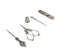 Naroote Kit de Tijeras de Bordado Vintage con Hermosas Herramientas de Aleación para Proyectos de Costura