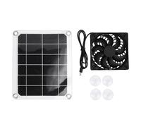 Naroote Kit de Ventilador de Panel Solar de 7 W, Extractor Solar Portátil, Estructura de ABS Ligera, Cómoda y Resistente, Elimina el Olor para Casa de Mascotas, Gallinero, Invernadero