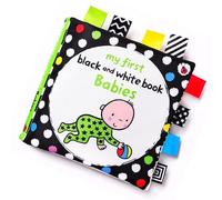 Naroote Libro Suave de Juguete Sensorial para Bebés de Alto Contraste en Blanco y Negro para Educación Temprana y Entrenamiento de Atención, para Niños Pequeños, Material de Tela Resistente Al (#13)
