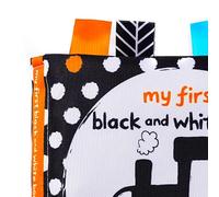 Naroote Libro Suave de Juguete Sensorial para Bebés de Alto Contraste en Blanco y Negro para Educación Temprana y Entrenamiento de Atención, para Niños Pequeños, Material de Tela Resistente Al (#12)