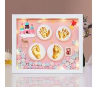 Naroote Lindo bebé Huella de Mano Conjunto con Accesorios, Marco de Fotos de Dibujos Animados Recuerdo para Decoración del Hogar (Tipo 1)