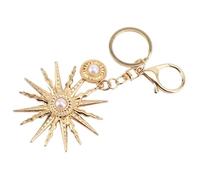 Naroote Llavero de Aleación de Zinc Brillante con Sol Dorado para Mujer, Accesorio para Bolso de Mano para Amigas y Niñas, Longitud Total de 5,28 Pulgadas con Hebilla