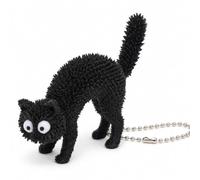 Naroote Llavero de Gato Negro Espinoso, Figura 3D de 7.5cm | Material PLA, Cadena de Bola Metálica, Encanto para Bolso, Juguete Táctil para Aliviar el Estrés, Decoración de Escritorio
