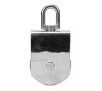 Naroote M100 Heavy Duty Single Pulley, 304 Stainless Steel Cable Pulley, 4 Inch Wheel for 3 8 Inch Rope, Rotating Hook Single Bearing for Garage Boat Curtain Flagpole Use
