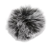 Naroote Manguito de Viento con Micrófono Lavalier de Piel Artificial, Accesorio Suave y Compacto para Uso en Exteriores e Interiores con 1cm de Diámetro (blanco negro)