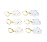 Naroote Marcadores de Punto Linda Forma de Nube 6 Piezas Selecciones de Puntada de Bloqueo Extraíbles para Tejer Proyectos de Acolchado y Ganchillo en Gris y Blanco