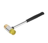 Naroote Martillo de Cabeza de Latón de Plástico para Guitarra, bajo, Ukelele, Herramienta Ideal para Instalación de Personajes, Amarillo + Dorado, 10,4 Pulgadas, 1 ud.