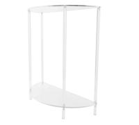 Naroote Mesa Auxiliar de Acrílico, Soporte de Extremo Pequeño Semiellipse de 2 Niveles, Mesa Decorativa de Arte Liviana con Capacidad de Carga de 50 LB, Ideal para Sala de Estar y Dormitorio