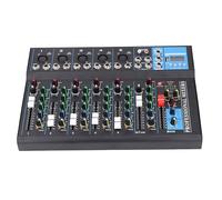 Naroote Mezclador de 7 Canales, Batidora USB de 7 Canales USB Impacto Resistente a los Controles de 100-240V Controles Incorporados Consola Versátil de Mezcla Estable con Transmisión de Fiesta