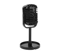 Naroote Micrófono de Utilería de Plástico Clásico para Filmar Espectáculos de Danza Fiesta de Halloween Usando Accesorios para Cantar Juguetes para Niños, 3,1x6,5x2 Pulgadas (Black)