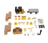 Naroote Mini Carretilla Elevadora RC, Carretilla Elevadora con Control Remoto por Aplicación de Rotación de 360 Grados con Remolque, Marco de Aleación, Escala 1:64, Ideal para Que los (Yellow)