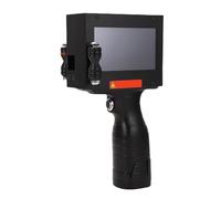 Naroote Mini Impresora de Inyección de Tinta, Lenguaje Múltiple Ergonómico Tipo C Cargando la Impresora de Tinta de la Mano Pistola HD LED 4.3 Pulgadas Táctiles para Código de Barras (EU Enchufe