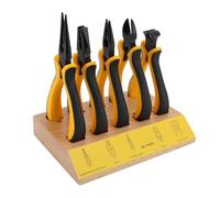 Naroote Mini Juego de Alicates con Base de Madera, 5 Piezas para Reparación | Pelado y Corte de Cables, Metal Tratado Térmicamente, Agarre Ergonómico, para Electricistas, Carpinteros y Fontaneros