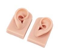 Naroote Modelo de Oreja de Práctica de Perforación de Silicona, Suave y Flexible para Perforación de Oreja Principiante, Entrenamiento de Acupuntura, Juego de 2 para Accesorios de Entrenamiento de
