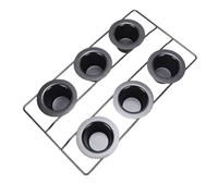 Naroote Molde para Popover de 6 Tazas para Hornear, Utensilios para Hornear de Acero Al Carbono Antiadherentes, con Rejilla de Alambre, Fácil de Limpiar para Popovers de Muffins de