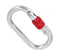 Naroote Mosquetón Redondo de Acero con Hebilla de Seguridad, Bloqueo en Forma de O para Escalada en Roca, Senderismo, Rescate, Carga Alta de 5500 LB, 4,3 X 2,3 Pulgadas, 1 Mosquetón en Forma de O