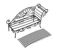 Naroote Muebles de Casa de Muñecas, Accesorios de Casa de Muñecas y Muebles de Hierro en Miniatura Cama, Cama de Día de en Miniatura, Clásica de de de Estilo Retro con de a Escala a Escala 1:12