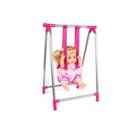 Naroote Muñecas de Simulación Interactivas Juegan Juguetes Ligeros Niños Accesorios para Muñecas de bebé Juguete Rosa, Columpio de Plástico/Silla de Comedor/Cama/Mecedora Juego de Carrito para Niños