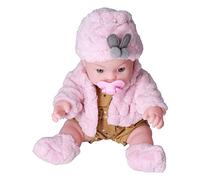 Naroote Muñecas Reales de bebé Que Se Ven Reales, Muñecas Negras de 12 Pulgadas, Juguete de Cuerpo Suave Lavable con Detalles Florales, de bebé de la Vida Real a Juego para su Hijo (Q12G-003C-026