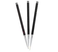 Naroote Nail Art Liner Brushes Juego de Pintura de Uñas Portátil para Uñas de Gel UV, Cepillo de Diseño de Precisión para Salón de Casa para Mujeres, 3 Piezas de Aleación+cepillos de Nailon