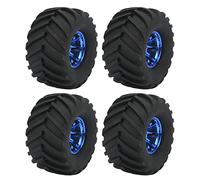 Naroote Naroote Neumáticos para Camión Monstruo a Escala 1/10, Ruedas de Goma Duraderas para Coche RC, Pieza de Repuesto de Buen Agarre para Stampede 1/10 2WD, Adecuado para Volcano Epx, HPI, Negro, 4