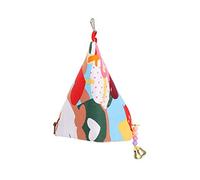 Naroote Nido de Columpio para Loros, Nido Abierto Duradero, Refugio de Madera Triangular de Doble Lona para Pájaros para Reducir el Estrés y Proporcionar Seguridad, Fácil de Montar para Decoración (S)