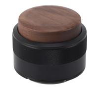 Naroote Nivelador de Manipulación del Distribuidor de café, Nivelador de Acero Inoxidable 304, Manipulación con de Madera de Nogal para Presionar Uniformemente los Posos del café (58 mm (negro))