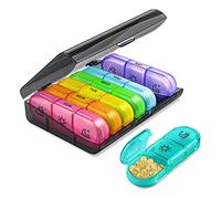 Naroote Organizador Semanal de Medicamentos de Gran Capacidad para 7 Días, Caja a Prueba de Desechos para la Gestión Diaria de Medicamentos, para Personas Mayores y Pacientes, PP, Material ABS