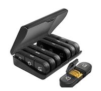 Naroote Organizador Semanal de Medicamentos de Gran Capacidad para 7 Días, Caja a Prueba de Desechos para la Gestión Diaria de Medicamentos, para Personas Mayores y Pacientes, PP, Material ABS (BLACK)