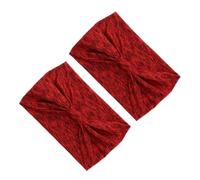 Naroote Paquete de 2 Diademas Elásticas para Mujer, Bandas Transpirables para el Sudor, para Yoga, Correr, Gimnasio, 24x15cm, Poliéster (Rojo)