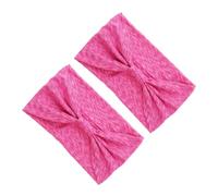 Naroote Paquete de 2 Diademas Elásticas para Mujer, Bandas Transpirables para el Sudor, para Yoga, Correr, Gimnasio, 24x15cm, Poliéster (Rosa roja)