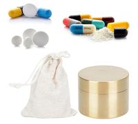 Naroote Pastillero de Latón Resistente Al Agua, Caja de Almacenamiento de Monedas Estilo Reto para Amantes del té y Entusiastas de la Joyería (S)