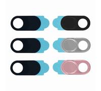 Naroote Pegatina para Cubierta de Lente de Cámara, Protección de Privacidad de Cámara Web, Diseño Ultrafino, Fácil de Usar, Adecuado para la Mayoría de los Dispositivos (Color Mixto Plata Negro Rosa)