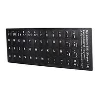 Naroote Pegatinas de Teclado, Pegatinas de Teclado de de Computadora Español con Fondos Negros Impermeables de Letras de para una Computadora Portátil Portátil de 10 Pulgadas a 17 Pulgadas de