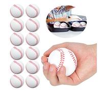 Naroote Pelota Antiestrés Elástica de EVA Suave y Duradera para Niños, Juego de 12 Pelotas de Fútbol, béisbol y Baloncesto, Juguete para Reducir la Presión para Patio de Juegos Infantil (béisbol)