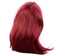 Naroote Peluca Roja Corta y Recta con Corte Bob, Banda Elástica con Flequillo de Pelo Hermoso y Elegante para Desfile de Moda, Material de Alta Simulación