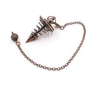 Naroote Péndulo Espiritual Metal para Adivinación, Curación Chakras y Radiestesia, Cadena 7 Pulgadas con Punta Puntiaguda, Péndulo para Tomar Decisiones, Encontrar Objetos Perdidos (Bronce)