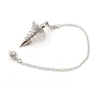 Naroote Péndulo Espiritual Metal para Adivinación, Curación Chakras y Radiestesia, Cadena 7 Pulgadas con Punta Puntiaguda, Péndulo para Tomar Decisiones, Encontrar Objetos Perdidos (WHITE)