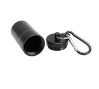 Naroote Pequeño Tubo de Almacenamiento, Contenedor de Llavero Robusto y Aleación de Aluminio Permanente para Especias de Cable de Gancho para Acampar (BLACK)