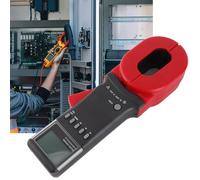 Naroote Pinza Amperimétrica Digital en Tierra, Probador de Resistencia a Tierra para Almacenamiento Preciso de Datos de Medición, Adecuado para Electricistas y Técnicos, Estuche Negro Mate